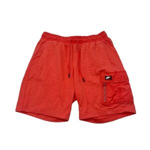 Nike‎ Sportswear Cargo Shorts Men L Red 7" Terry BV3116 Modern Essentials